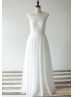 Flowing Ivory Lace Tulle Long Wedding Dress